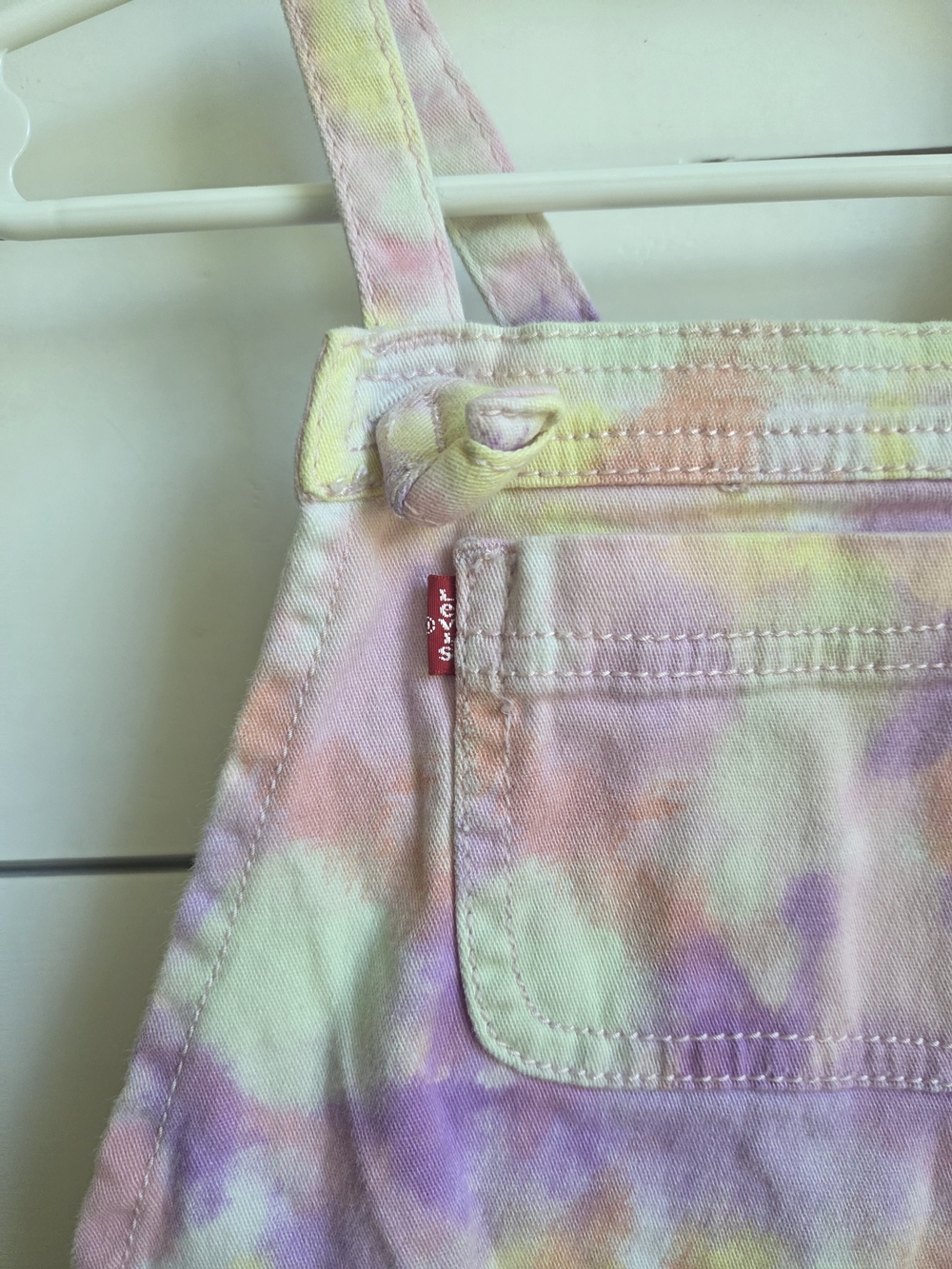 Levi's Pastel Tie-Dye Denim Overall Shorts for Kids
